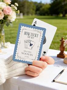 1pc Customized Wedding Commemorative Gift, Personalized Text Invitation Playing Cards, Unique Anniversary Gift, Bridal Shower Gift, Multi-Color Framed Playing Card Theme Cards, Wedding Decoration, Wedding Guest Gift - Multicolor - View 13