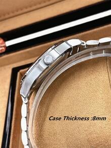 Pablo Raez 1件装 原装男士黑色经典腕表 魅力酷炫不锈钢奢华男士腕表 50米防水 AAA级夜光简约珠宝日历时钟 男士重型钢表链 不易褪色银色珠宝 知名品牌 全新休闲时尚 - 均碼 - 查看 12