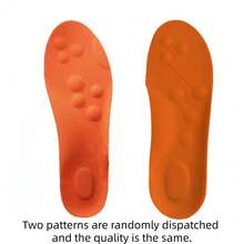 4D Latex Sports Insoles, Orange, Soft & High Elastic, Arch Support Cushion For Running Shoes, Unisex, 1 Pair - Orange - View 9