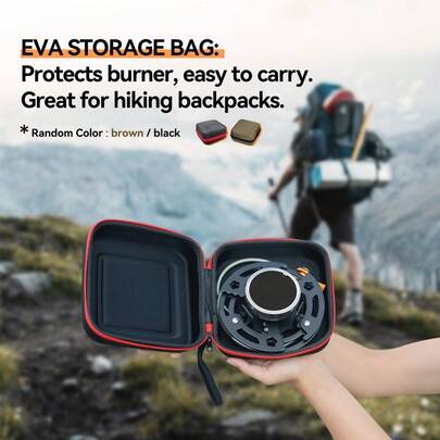  REDSUN FD6 三脚折叠式背包炉，无点火器，高防风性能便携式炉具，红外线燃烧器，使用丁烷-丙烷混合气（高海拔气罐），10000BTU 高热输出，适用于户外、露营、野餐、烧烤，配有高品质 EVA 收纳袋，露营装备