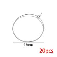 20pcs/Lot Gold Stainless Steel Big Circle Wire Hoops Round Earrings For DIY Earring Charms Jewelry Making Supplies Wholesale - Round Ear Wire - View 7