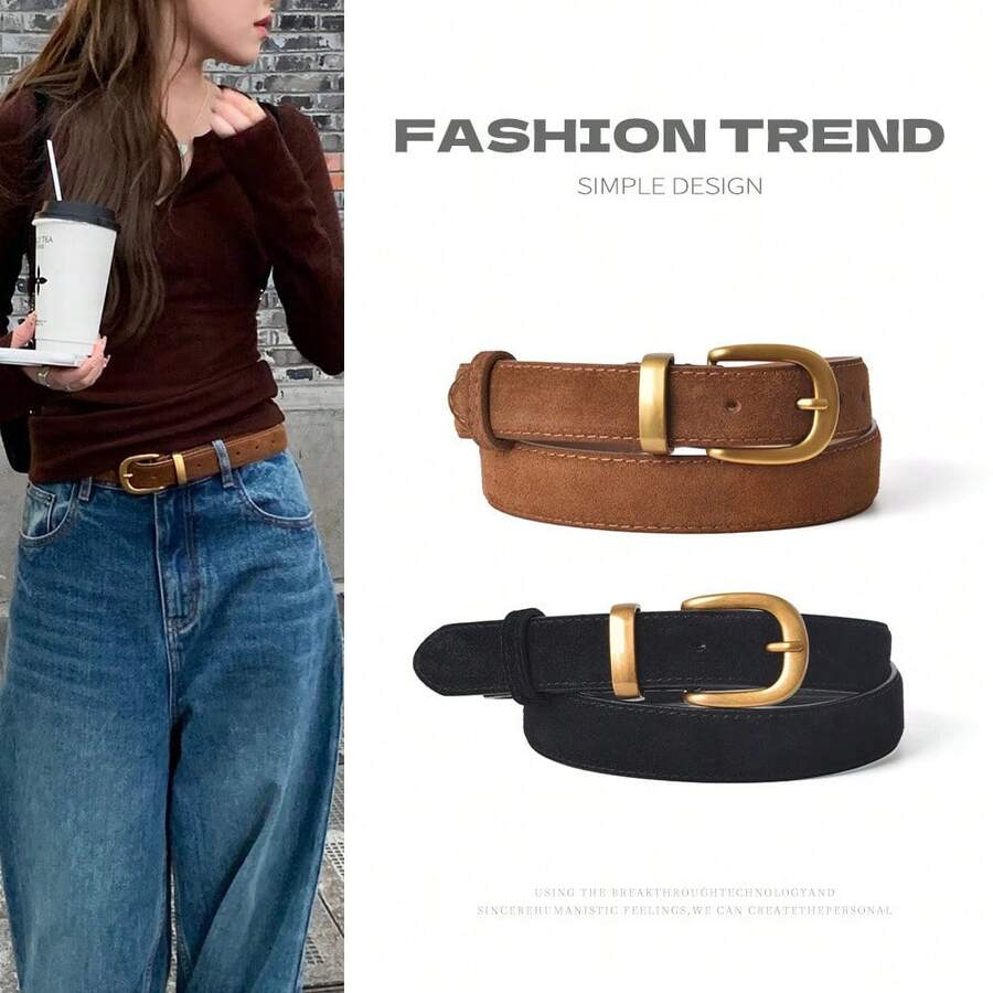 Women's Fashion Minimalist Pin Buckle Belt, Versatile Skinny Waist Belt For Suit, Jeans - Multicolor - View 1