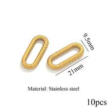 10件套不锈钢时尚扭纹椭圆形吊坠项链耳环手链连接件，DIY珠宝制作，适合日常佩戴 - 邊框吊墜 - 查看 10