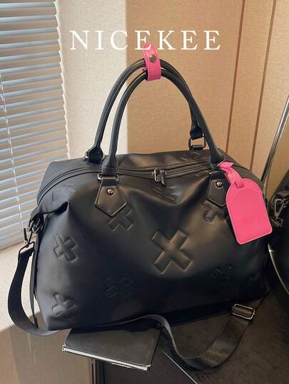 New Fashion Simple Large Capacity Handbag, Travel Bag, Casual Multifunctional Solid Color Shoulder Bag, Elegant Fashion Crossbody Bag, Suitable For Sports & Fitness, Short-Distance Travel, Business, School, Travel Essentials, Vacation, Luggage, Women Travel Bag