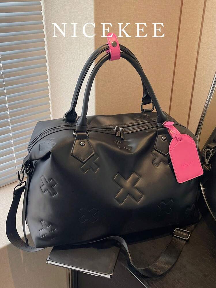 Nova Bolsa Grande de Moda Simples e de Grande Capacidade, Bolsa de Viagem, Bolsa de Ombro Casual Multiuso de Cor Sólida, Elegante Bolsa Transversal da Moda, Adequada para Esportes e Fitness, Viagens de Curta Distância, Negócios, Escola, Essenciais de Viagem, Férias, Bagagem, Bolsa de Viagem Feminina - Multicolorido - Visão 1