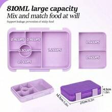 1件套大容量分隔便当盒，可爱闪光设计，带迷你容器，适用于微波炉加热和户外用餐 - 彩色 - 查看 2