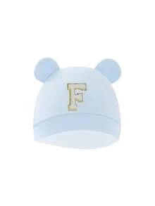 1pc Newborn Baby Hat, Solid Color & Printed Ear Design, Warm Protective Cute Casual Accessory, Suitable For Outdoor Use - Baby Blue - View 8