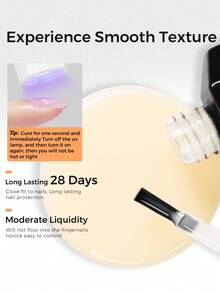 TOMICCA Light Apricot Color Builder Gel 5-In-1, 15ml 1Pc, Quick-Drying Under UV/LED Light Gel Nail Polish,For Nail Extension, Reinforcement, Nail Art Decoration And Rhinestone Application, Suitable For DIY Nail Tips At Home Or As A Gift Nails - Apricot - View 7