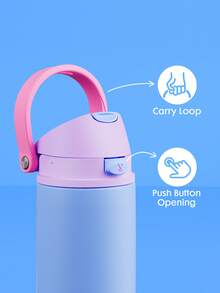 Meoky 18oz Vacuum Insulated Water Bottle with 2-in-1 Straw and Spout Lid, Insulated Cup, Keep Cold 24H, Leak-Proof, Fits in Car Cup Holder, Stainless Steel Tumbler for Sports, Travel, and School - 藍色 - 查看 6