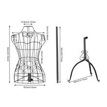 Torse de mannequin féminin en fer, buste de couturière avec support noir pour la présentation de vêtements et de bijoux - A - Voir 5