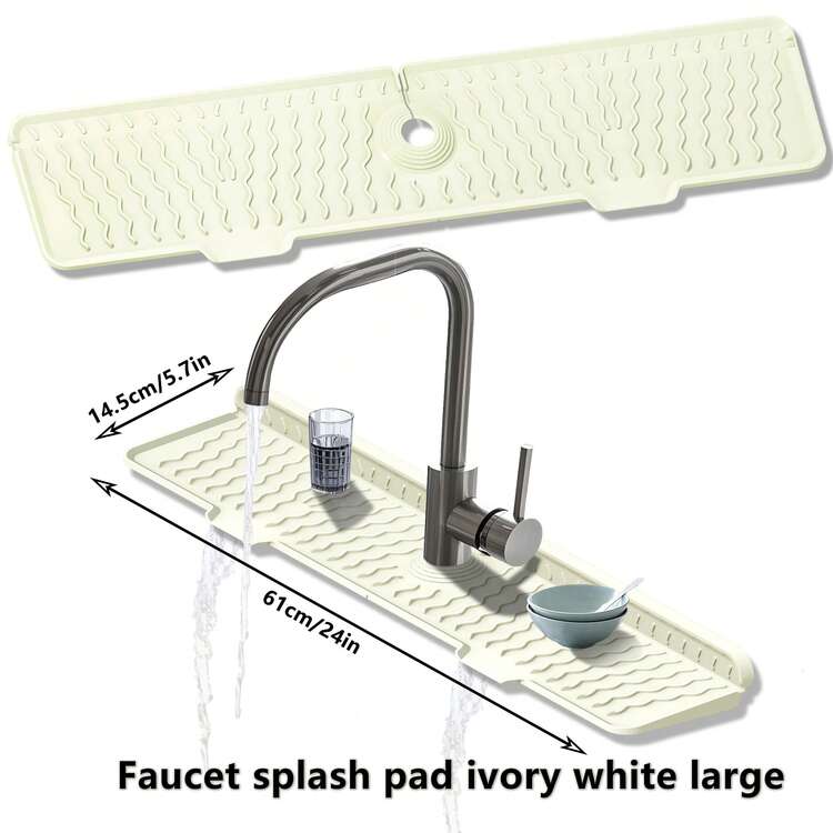 قطعة واحدة من الحارس السليكوني القابل للطي للحمام والمطبخ، مضاد للانزلاق، سطح ملمسي، لمنع التطبير، حصيرة مغسلة الحمام - تصميم قابل للطي - سليكون - متعدد الألوان - مشاهدة 15