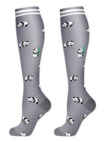 bropite 男女通用压缩袜，1/4/6双装，采用尼龙涤纶混纺针织面料，长筒设计，适合腿部穿着，为健身、瑜伽、普拉提、徒步、跑步、骑行、网球、足球、篮球等运动提供支撑。 - 彩色 - 查看 12