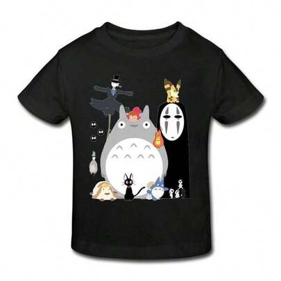 NEW Woman Cotton T-Shirt Knot Funny Studio Ghiblis Gang Kids Toddler T-Shirt Black US Size 5-6 Toddler Holiday Gifts, Cool Tops, Suitable For Gifting Parent-Child Matching Outfits,Men Clothes,Funny T Shirts,Men Gifts,Mens Tshirts,Summer Tops,Graphic Tee,Holiday Outfits For Women,Summer Holiday Outfits,Tops For Women,Holiday Outfits,Tops For Going Out,Party Tops,Streetwear,Spring Summer Picks,Girls Clothes,Boys Outfits,Family Matching Outfit,Matching Mum And Daughter Outfit,Girls Gifts