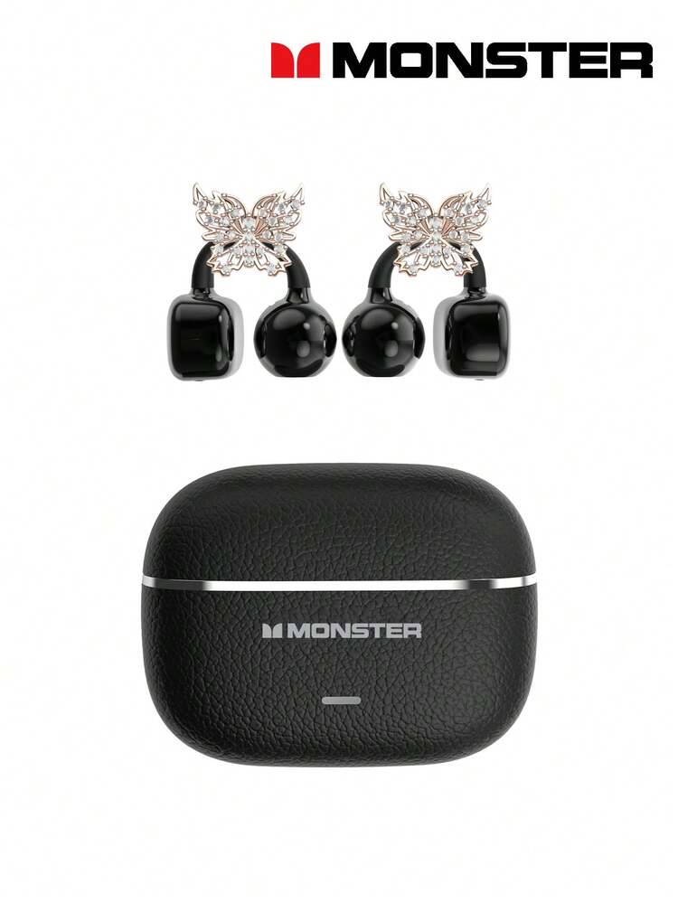 Fones de Ouvido Bluetooth Fashionable HYUNDAI HY-C03 com Clipe de Acessório de Fone de Ouvido em Formato de Borboleta, Estilo Open-Ear, Longa Duração de Bateria, Baixa Latência, Som Surround, Música de Alta Qualidade, Jogos, Chamadas, Cancelamento de Ruído, Fones de Ouvido Esportivos Sem Fio, Sem Necessidade de Perfuração, Acessório de Brinco Estiloso, Presente para Mulheres - Brincos de borboleta multicoloridos + ouro rosa - Visão 18