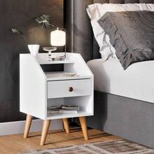 Dakota Bedside Table Bedroom Decor - Blanco - Ver 1