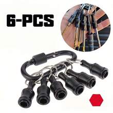 2/6pcs Keychain Connector Rod, Carabiner, Bit Holder, Quick Release Sleeve Conversion Rod Tool Set - Keychain Extension Rod - View 7