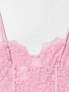 DEEKA Women's Fashionable Sexy Lace Camisole Mini Skirt, European And American Style, Spring/Summer Pink - Pink - View 7