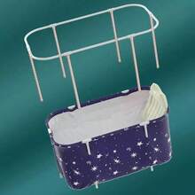 Bathtub Folding Portable Bath Tub Adult Warm Home Spa Soaking Barrel PVC - Blue - View 7