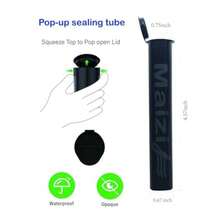 116mm Smell Proof Tube For Pre-Roll Cigarettes Waterproof Moisture-Proof Cigarette Case Container With Squeeze Pop Top Travel Home Smoking Accessories - màu đen - Xem 2
