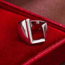 1pc Minimalist Plain Letter Design Adjustable Open Ring For Women - Multicolor - View 61