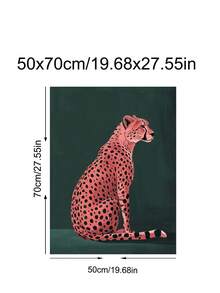 1件裝 粉色豹紋綠色印花祖母綠現代藝術動物圖案畫，節慶禮物，適用於臥室、客廳、廚房、公寓，牆面藝術、牆面裝飾、家居裝飾、房間裝飾，畫布牆面藝術海報，可選相框 - A - 查看 15