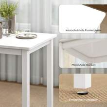 3-Piece Table And Chair Set, Ideal For Small Spaces. Upholstered Chairs, Space-Saving, MDF, White. - White - View 6