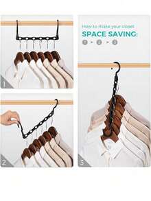 1/3/10 Confezione Appendiabiti Salvaspazio Organizzatore Armadio - Materiale ABS Plastica Spessa Multiuncini, [Portata 3kg] Adatto Per Negozi Di Abbigliamento, Risparmio Spazio, Anti-Grinze, Conservazione Armadio Compatta, Asciugatura Vestiti, Con 5 Slot, Uso Verticale E Orizzontale, Rotazione A 360°, Facile Da Usare, Adatto Per maglietta, Camicie, Maniche Corte, Gonne, Primavera, Semplice, Top Estivi - Multicolore - Visualizzare 6