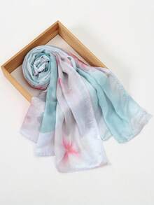 Bộ 1/2 khăn trùm đầu/khăn hijab bản rộng in họa tiết hoa kỹ thuật số dành cho nữ, kèm kẹp tóc, nhẹ, thoáng khí, mềm mại, chống nắng, thanh lịch, đa năng, phù hợp cho mọi mùa. - Nhiều màu - Xem 8