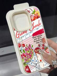 Escena romántica y colorida de cafetería con cócteles, flores y una frase alegre. Esta elegante funda es compatible con Samsung, Apple, OPPO, , etc. Fabricada en TPU flexible, resistente a golpes y arañazos, ofrece una excelente protección contra caídas y un agarre cómodo. Es un regalo ideal para familiares, amigos y seres queridos, y una opción perfecta para festivales. - Blanco - Ver 4