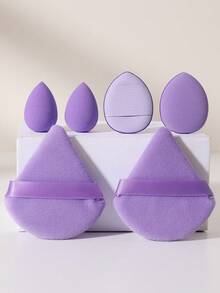 6PCS Makeup Tools Set Including:2PCS Mini Makeup Sponges+2PCS Mini Air Cushion Powder Puffs+2PCS Triangle Powder Puffs - Multicolor - View 11