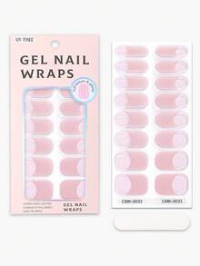 16 miếng dán móng tay gel không tia UV kiểu Pháp, màu hồng ánh kim ngọc trai, tự dính, chất lượng salon, miếng dán móng tay gel dành cho nữ, dụng cụ làm móng DIY. - Hồng - Xem 6