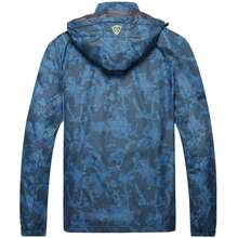 Keevoom Men's Waterproof Raincoat Lightweight Rain Jacket Detachable Hood Travel Outdoor - 寶藍色 - 查看 4