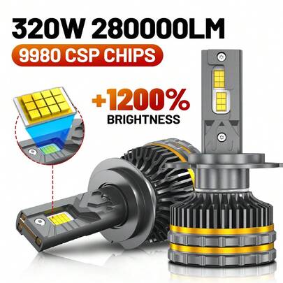 HYNBYZJ 2pcs H4 H11 H7 9005 9006 Led Headlight High Low Beam Canbus H9 Bulb 9012 HB3 HB4 9007 HB5 9008 H13 Fog Light Bulb 8890 CSP 12V 24V