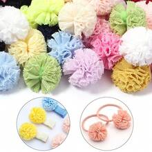 30个/包 涤纶网纱花球，弹性蕾丝装饰绒球，DIY花艺工艺品，婚礼装饰，派对/礼品装饰，服装/包包/鞋子配饰，发夹花球 - 花球 - 查看 4