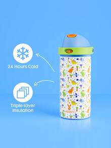 Meoky 18oz Vacuum Insulated Water Bottle with 2-in-1 Straw and Spout Lid, Insulated Cup, Keep Cold 24H, Leak-Proof, Fits in Car Cup Holder, Stainless Steel Tumbler for Sports, Travel, and School - 白色 - 查看 7