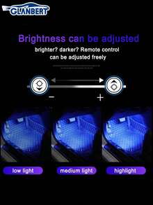 GLANBERT RGB Car Interior Decoration Light Strip, Music Synchronized Foot Lamp, Dual-Line Design Interior Lighting Kit, 12V LED Light Strip Suitable For Car, Truck, SUV, With Car Charger (1 Set) - 1 to 4 - View 7