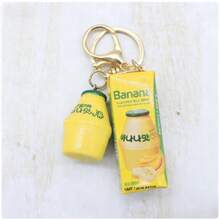 1pc Simulation Icy Milk Pendant Set | Banana/Strawberry Milk Carton Keychain Bag Charm - Multicolor - View 13