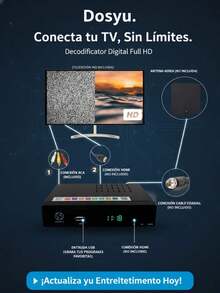 DOSYU Decodificador Convertidor Digital Televisión Full Hd 1080p  Pantalla Digital Smart TV Señal Clara - Negro - Ver 6