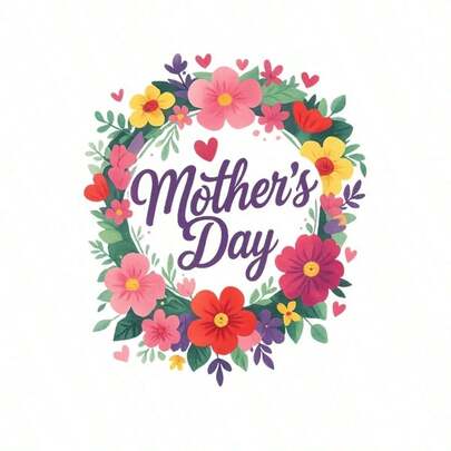 1片/2片/3片装母亲节花环热转印贴纸，DIY熨烫贴片，适用于T恤制作、枕头装饰 - 多色耐用可水洗塑料贴纸，适用于背包、抱枕、裤子、沙发套，高品质防褪色T恤印花