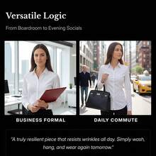 Women's White Long Sleeve Non-Sheer Design Breathable Comfort Button Up Blouse Work Blouse For Women Office Outfits Business Casual Woman Teacher Outfits Work Tops Button Down Shirts - trắng - Xem 5