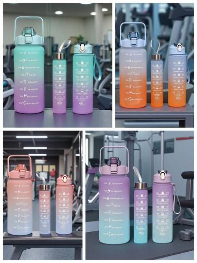 大容量运动水壶，健身耐热塑料杯，超大容量吸管水壶