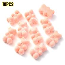 10颗可爱毛绒小熊软糖珠，12*18mm竖孔，趣味小熊亚克力珠子吊坠，适合女性珠宝制作，手链项链DIY派对耳环 - 小熊 - 查看 16