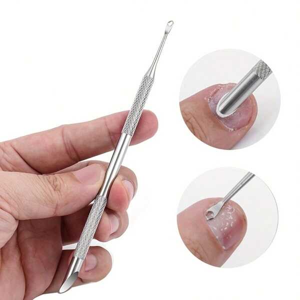 Stainless Steel Cuticle Pusher Nail Care Tool, Multi-Functional Dead Skin Remover, Portable , Foot Care And Manicure File, Suitable For Removing Dead Skin, Calluses And Dirt Cleaning, Nail Gel Polish Scraper Tool, Pink Nail Cuticle Pusher, Professional Home Salon Manicure Product
