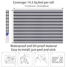 Paneles de pared en 3DArme 43.5x305 Pl Pintado as Reilla de Madera Gris AutoadesivoExtrae Pl de o Despegar y Pegar nilo rativo Pl de Madera  para Renovar Mueb Estante3D Wall Panels - Rayas de Madera Gris - Ver 7