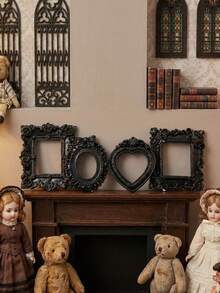 10 szt./zestaw miniaturowych rzeźbionych ramek na zdjęcia z żywicy w stylu gotyckim, dekoracja ścienna do domku dla lalek, prezent na imprezę tematyczną dla rodziny i przyjaciół, spersonalizowana rzeźba w formie pustej ramki w stylu barokowym - Wiele stylów - Zobacz 5