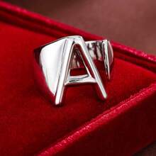 1pc Minimalist Plain Letter Design Adjustable Open Ring For Women - Multicolor - View 46
