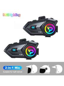 Headset Helm Motor P30, Baterai Besar, Nirkabel 6.0, Port Pengisian Daya Tipe-C, Mendukung Panggilan Dua Arah/Pemutaran Musik, Kompatibel dengan Semua Helm Motor, Headset Interkom Nirkabel 300m - P30 - View 13