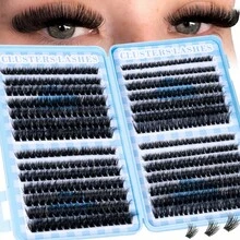 504pcs Segmented False Eyelashes DIY Set, Cluster Fake Lashes, Soft Individual Lashes, Includes Individual Lashes, Glue, Sealant, Tweezers, Creates Natural Soft Lash Effect, Large Capacity Lash Book, Suitable For Beginners - Black - View 11