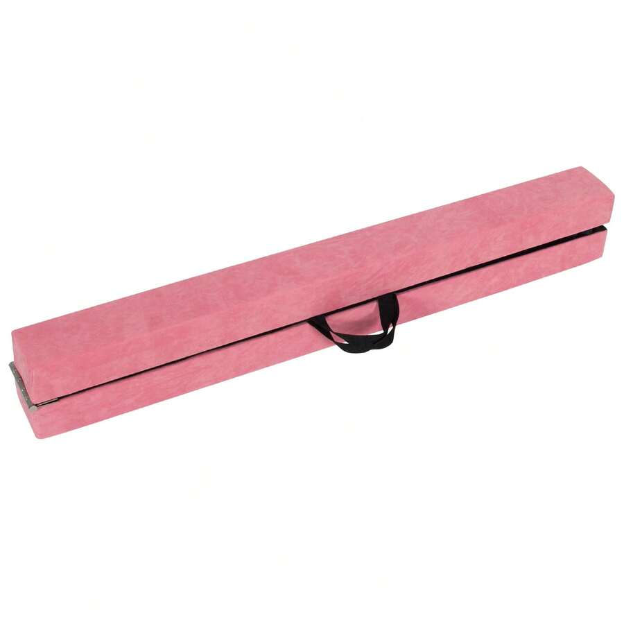 COSTWAY 270CM Folding Balance Beam With Solid Wood Base And Anti-Slip Bottom, Pink - Pink - View 1