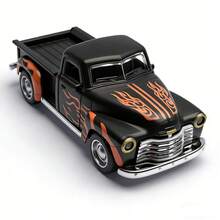 1pc Retro Alloy Metal Pickup Truck Decoration - Pink & Red Classic Car Model With Chrome Decor, Openable Doors, No Battery Required - Ideal For Home & Office Decor, Toy Vehicle Collection - Multicolor - View 21